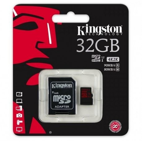 Karta pamięci Kingston microSDHC 32GB UHS-I(U3) 90/80 MB/s + adapter