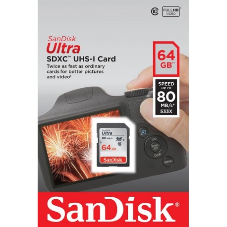Karta pamięci SDXC SanDisk ULTRA SDXC 64 GB 80 MB/s UHS-I class 10         