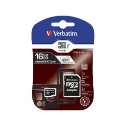 Karta pamięci microSDHC Verbatim 16 GB Class 10 + adapter